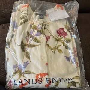 Lands' End Floral Button-Up Shirt